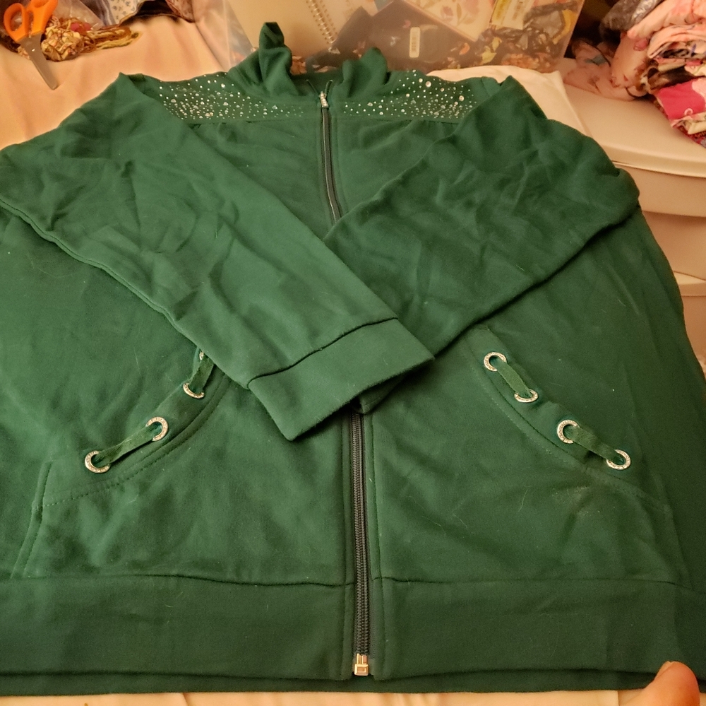 Quacker Factory XL Green Jacket - Picture 2 of 7